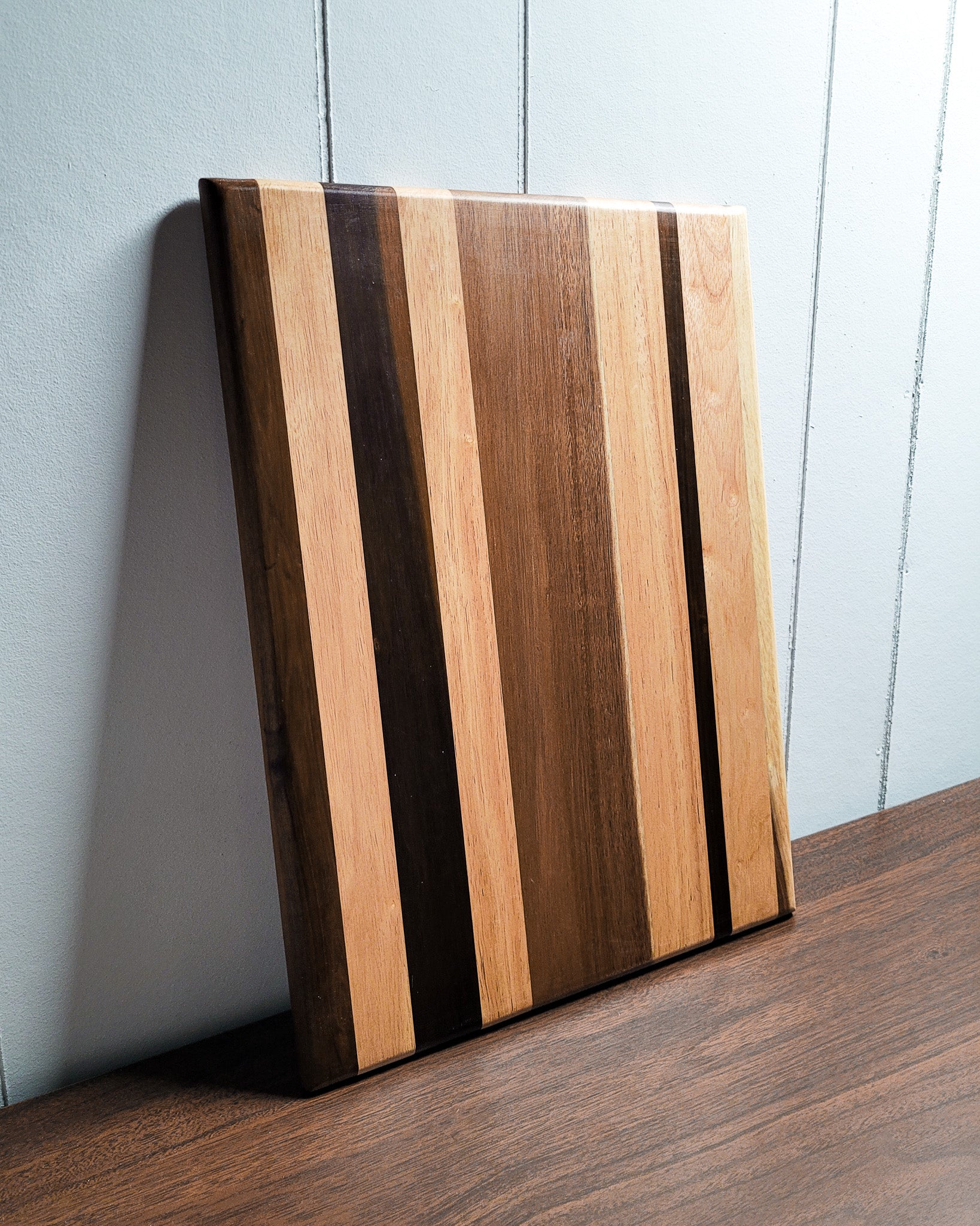16x12in Striped Multi Wood Cutting Board
